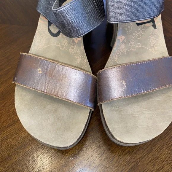 OTBT Sandals Womens 10 M Bushnell Casual Open Toe Wedge Slingback Brown-Neutral - Picture 3 of 13